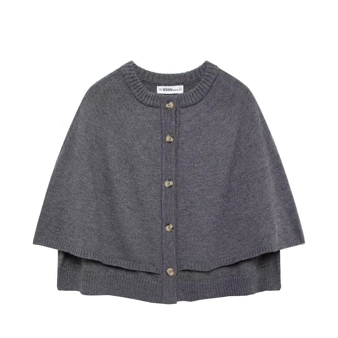 Variant image for Kvinna Kort Cardigan Mjuk Stickad med Knappdetaljer-9