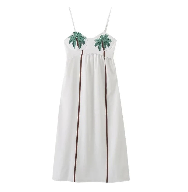 Variant image for Dam Sommarklänning Tropiskt Motiv Lätt Tyg Elegant Snitt-1