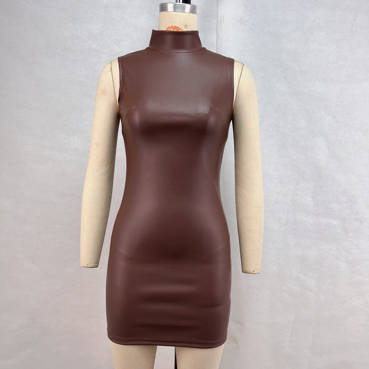 Dam Minirock Slim Fit PU Polyester-1
