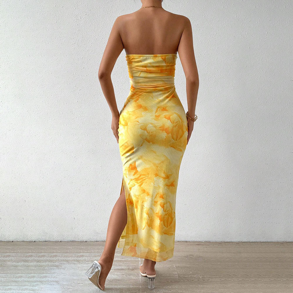 Dam Klänning Bodycon Högt Belagd Slim Fit Polyester-5