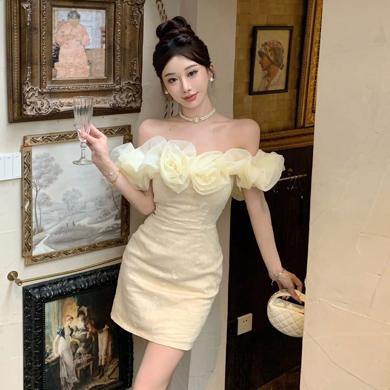 Dam Aftonklänning Blommig Oregelbunden Polyester-1