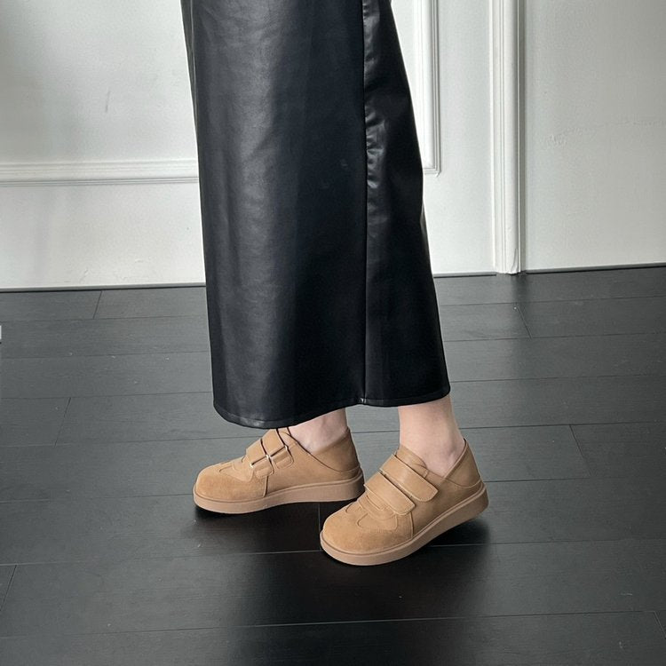 Kvinnors Sneakers med Kardborrstängning Dämpande Mocka 7