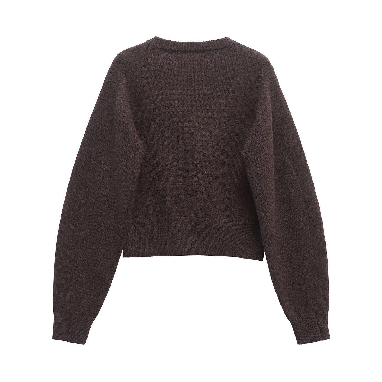 Dam Lång Kofta Cardigan Mjuk Polyester med Rundhals och Knappdetaljer-2