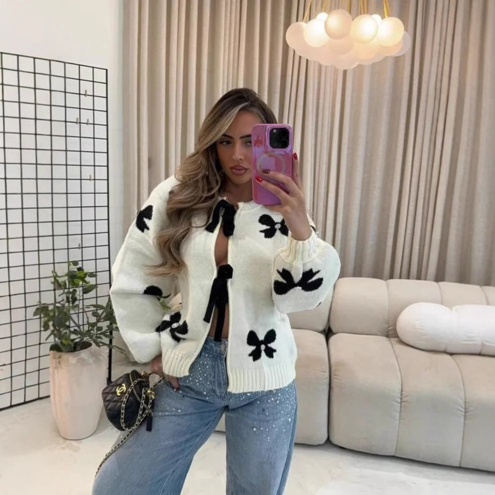 Lång Kofta Dam Slim Fit Akryl Långärmad-3