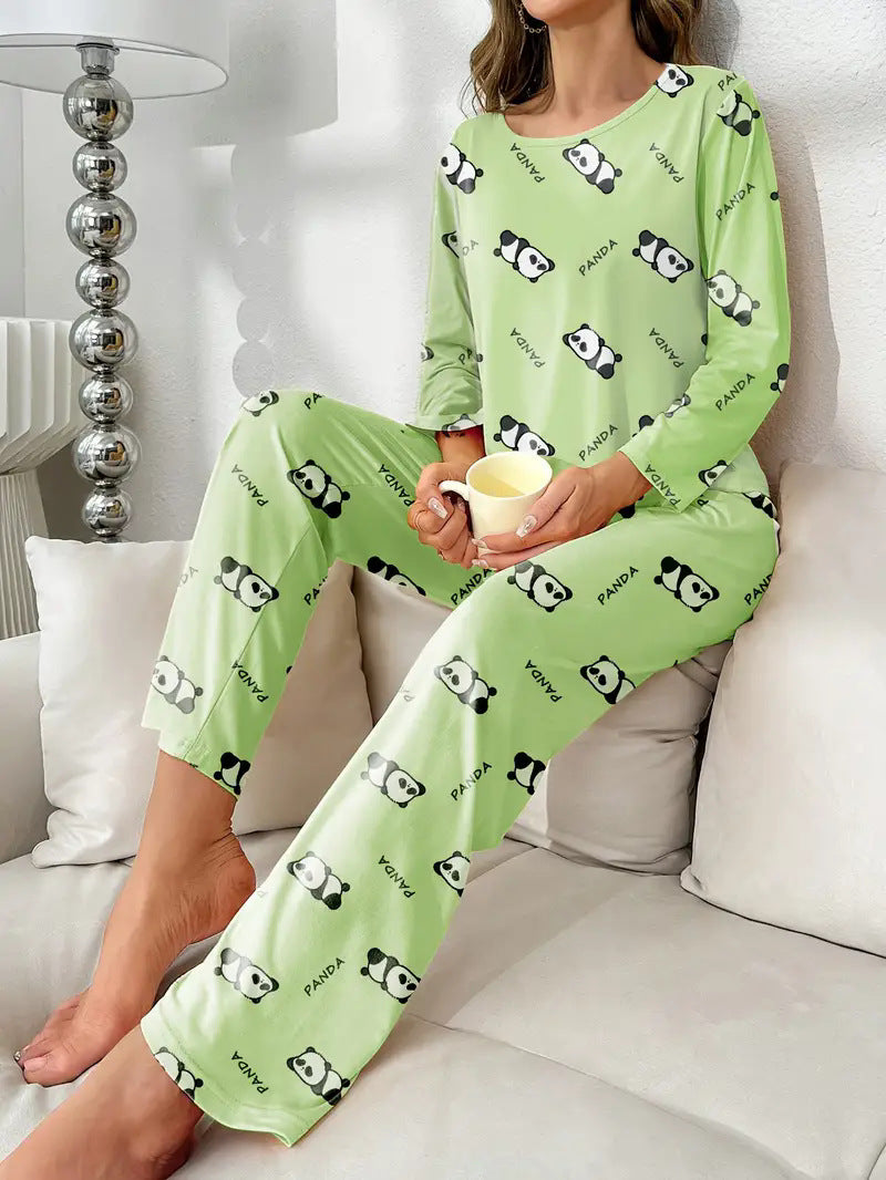 Dam Tvådelad Uppsättning Långärmad Casual Polyester 5