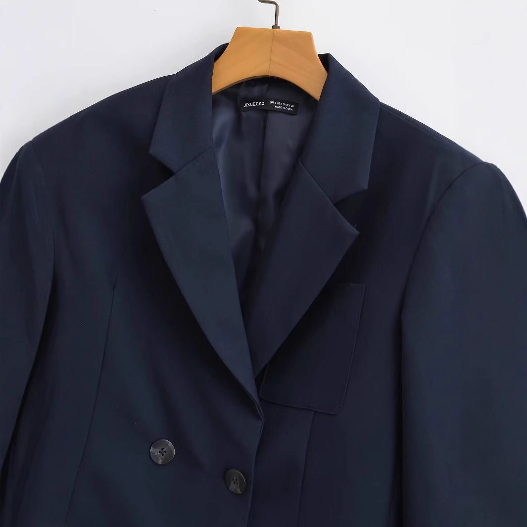 Dam Blazer Beskuren Chic Andningsbart Material 4