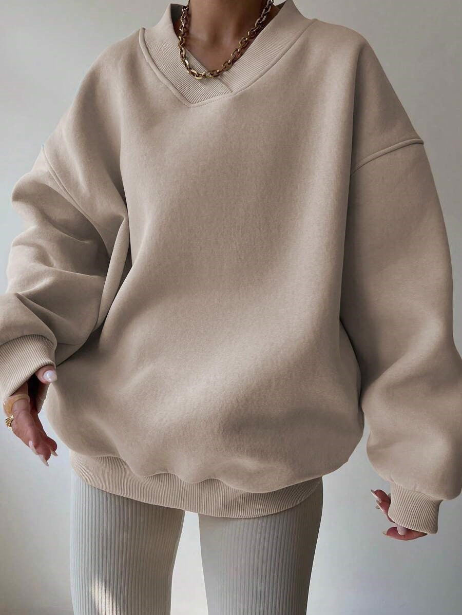 Variant image for Dam Långärmad Tröja Avslappnad Polyester Loose Fit-5