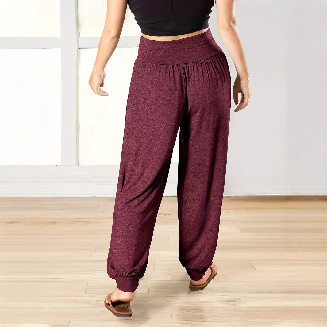 Dam Harembyxor Lätta Elastisk Midja Andningsbart Tyg 3