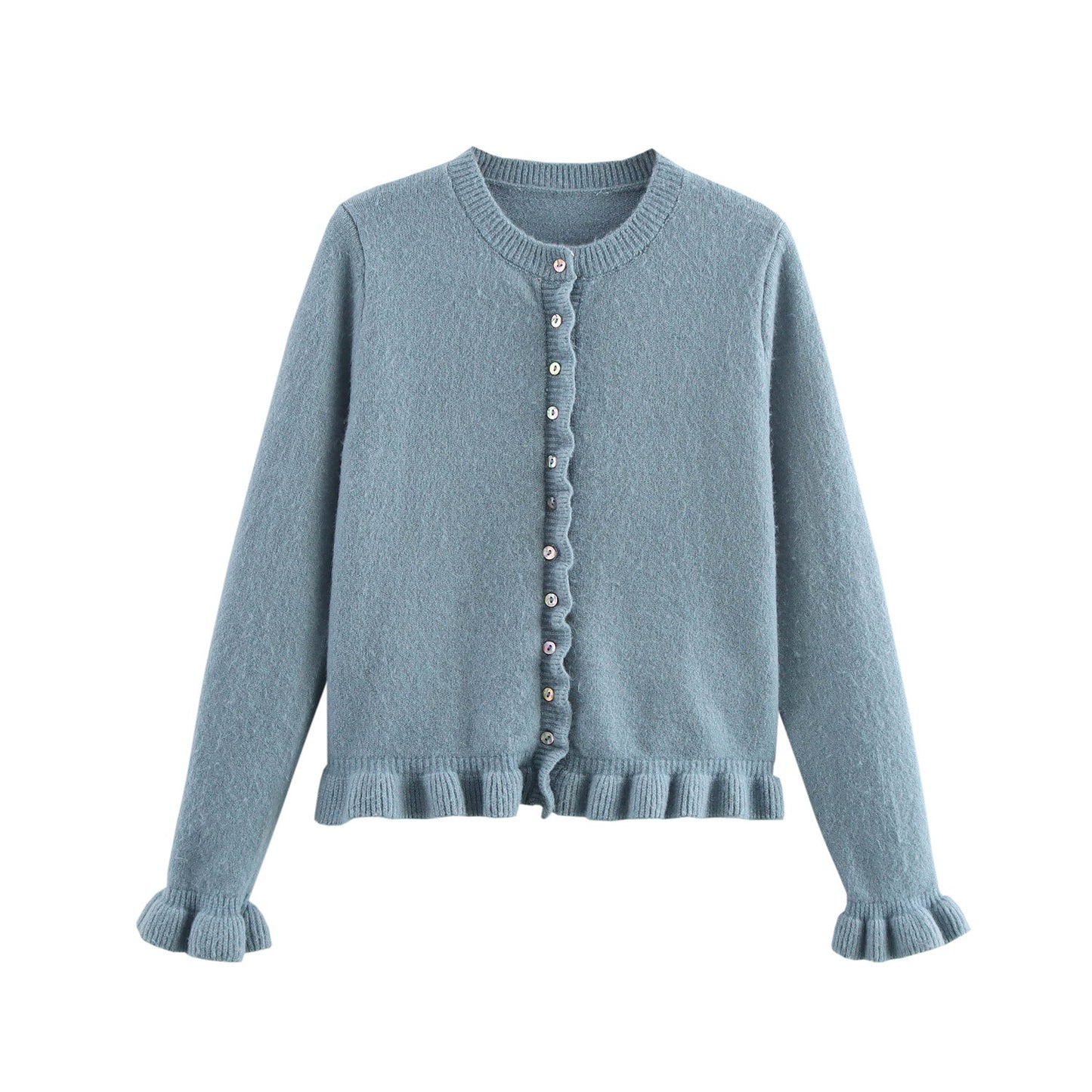 Dam Lång Kofta Cardigan Långärmad Polyester-1