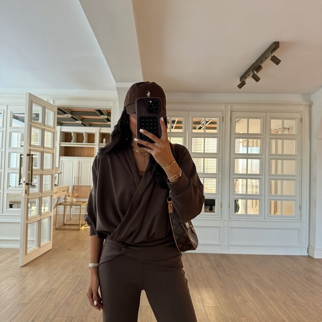 Variant image for Dam Hooded Top Slim Fit Långa Byxor Set Mjuk Tyg-11