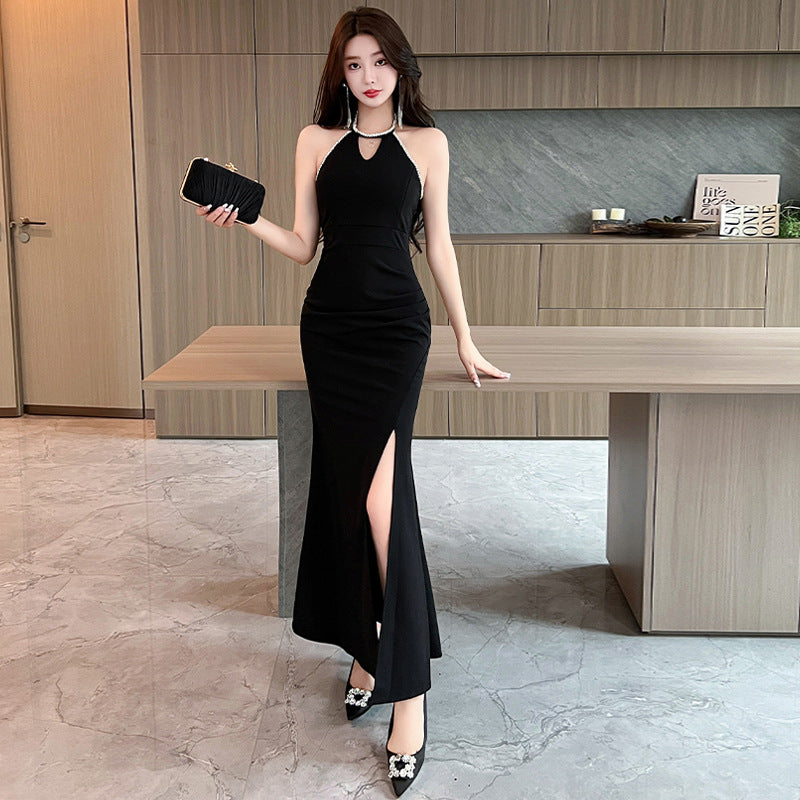 Variant image for Dam Bodycon Klänning Lång Ärmlös med Slits för Fest och Sommar-5