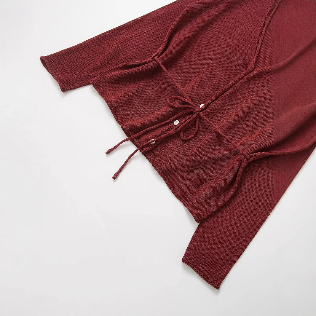 Kvinnors V-Neck Cardigan i Andningsbar Bomullsblandning med Knappar – Elegant och Bekväm Passform, Finns i Flera Färger 4