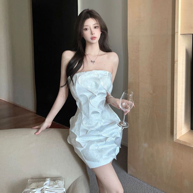 Kvinnors Bodycon Klänning Off-Shoulder Polyester Elastan 2