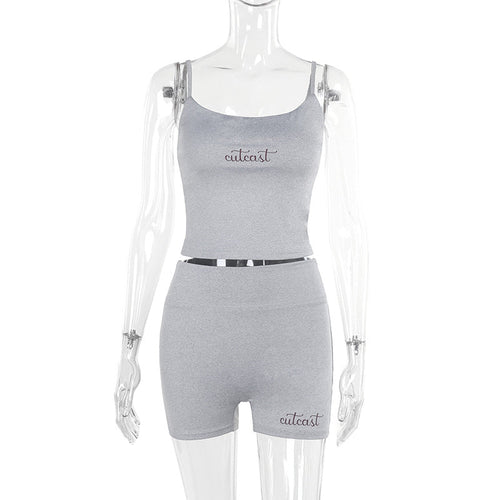 Kvinnor Sportigt Set Crop Top och Shorts Mjuk Textil 1