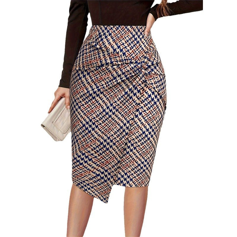 Kjol Dam Wrap Asymmetrisk Design i Högkvalitativt Andningsbart Tyg-6