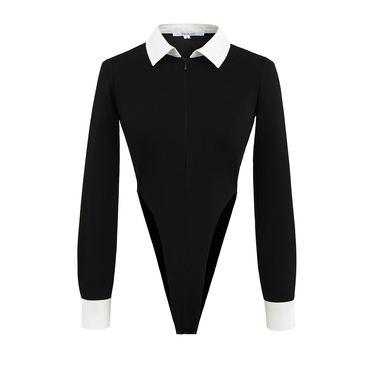 Dam Bodysuit Elegant Krage Figurbetonad Andningsbart Material 7