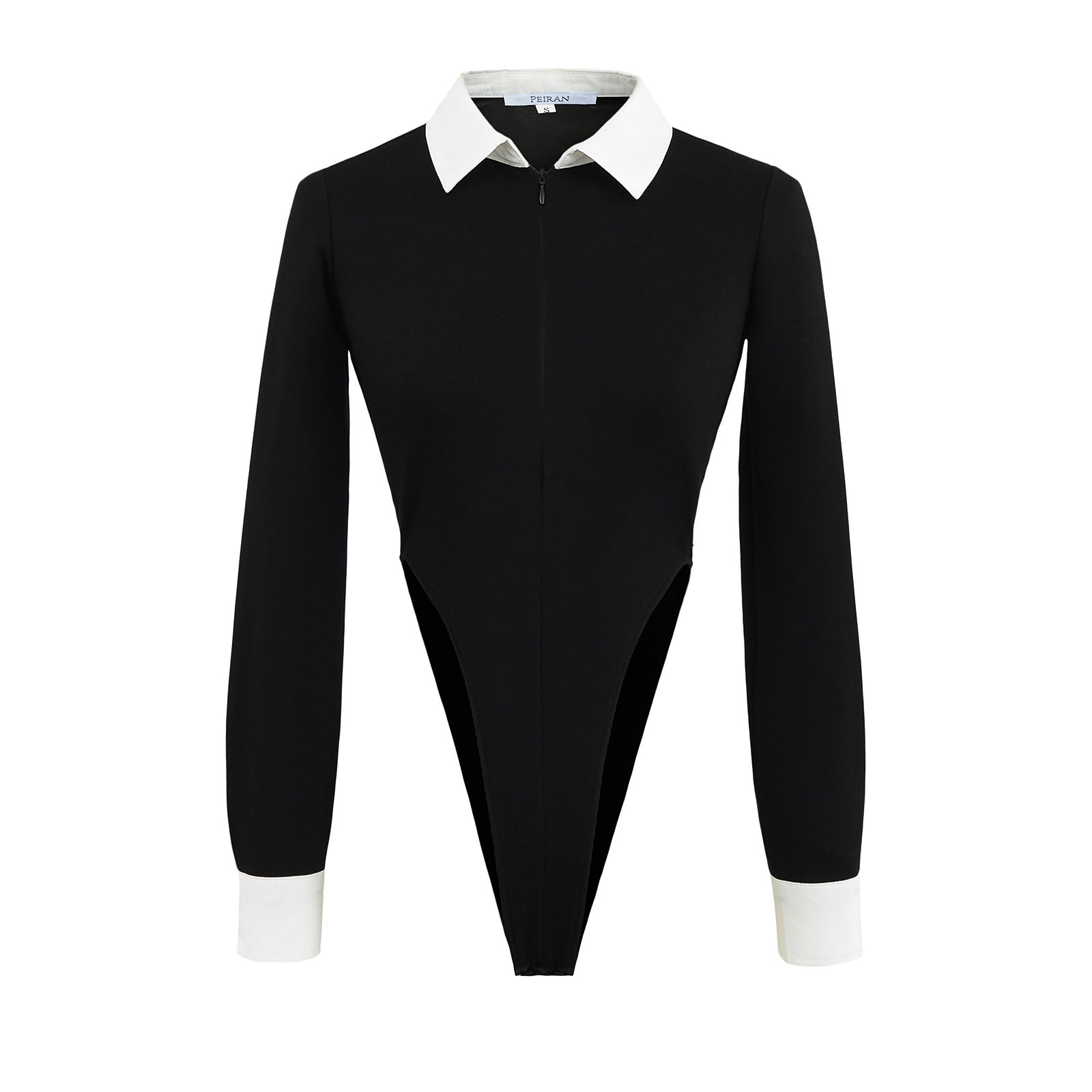Dam Bodysuit Elegant Krage Figurbetonad Andningsbart Material 7