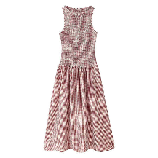 Damklänning A-linjeformad Ärmlös Polyester Midi-1