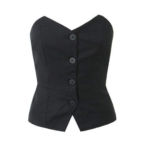 Kvinnor Bustier V-Hals Skräddarsydd Högkvalitativt Tyg 1