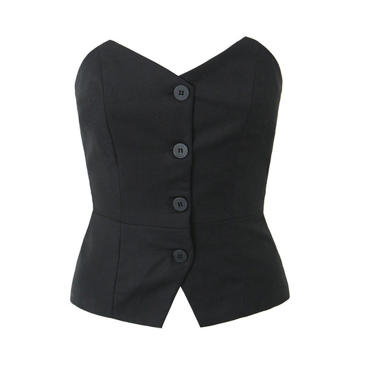 Kvinnor Bustier V-Hals Skräddarsydd Högkvalitativt Tyg 1