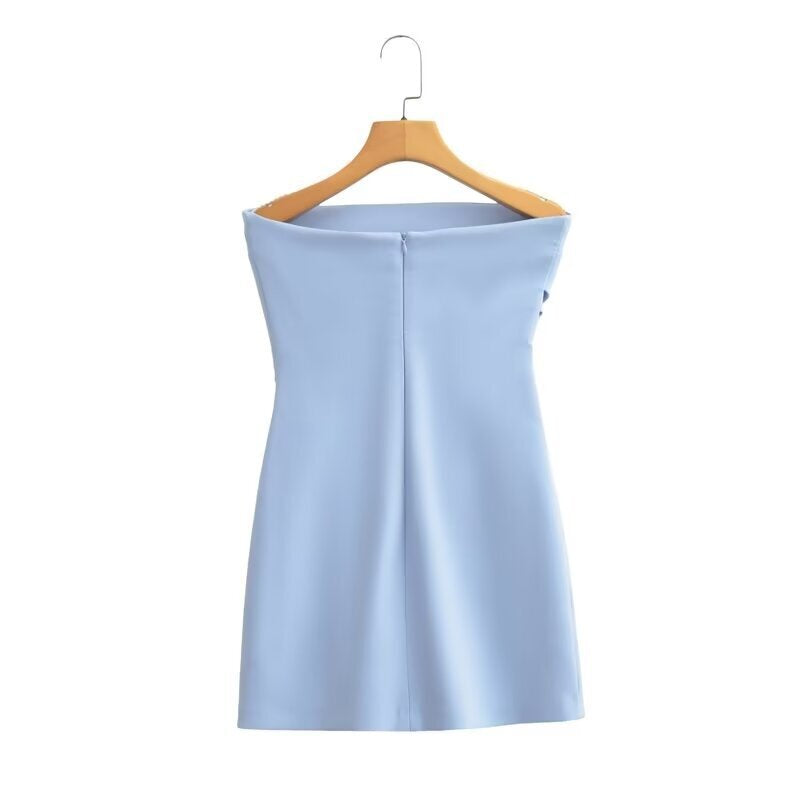 Kvinna A-Line Klänning Kort Polyester Enfärgad-2
