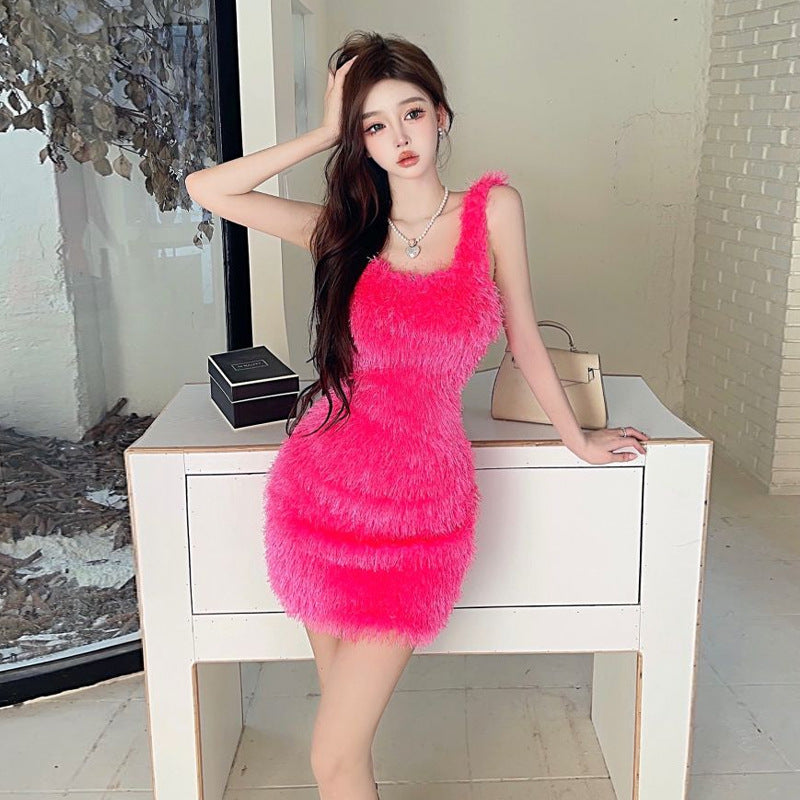 Variant image for Fina Dam Klänningar Spaghetti Band Kort Högkvalitativt Tyg-1