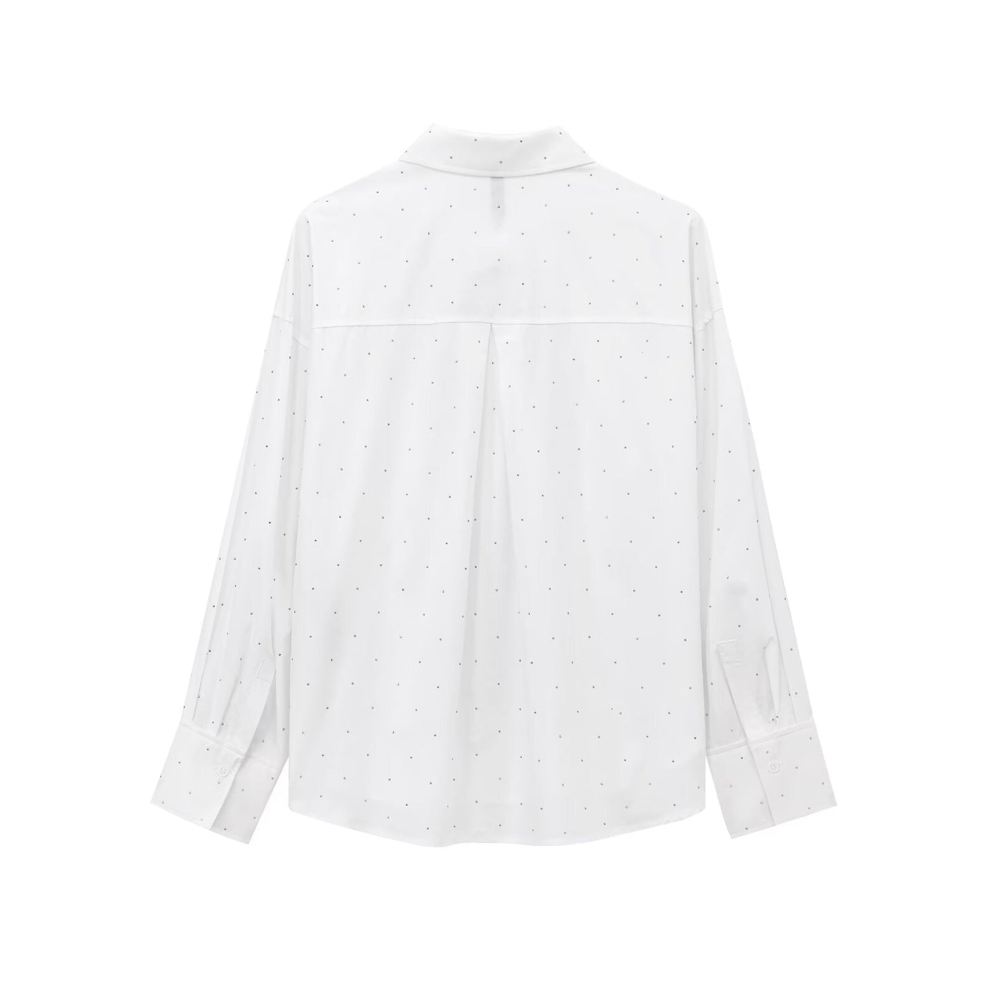 Kvinnors Överdimensionerad Skjorta Långa Ärmar Polyester-2