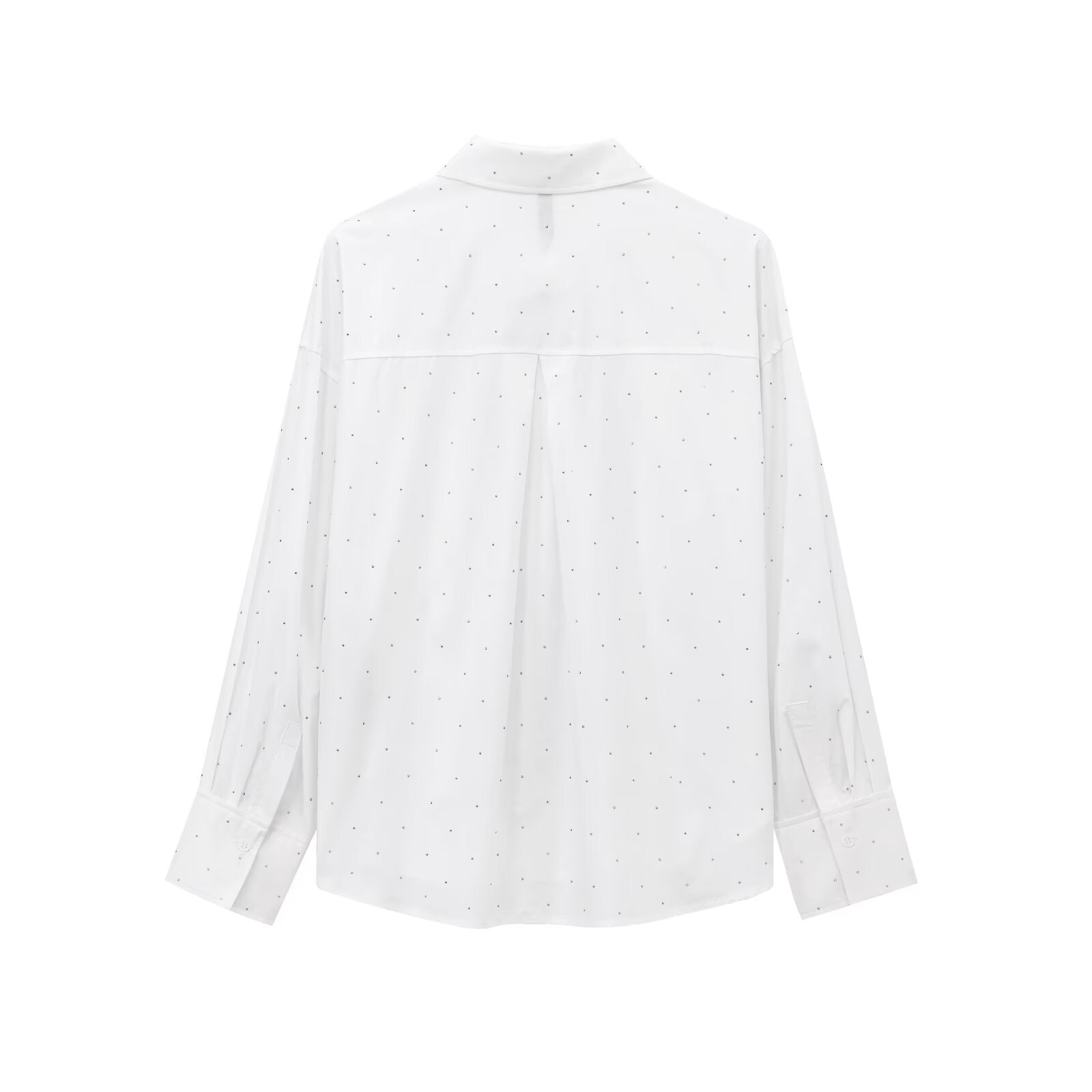 Kvinnors Överdimensionerad Skjorta Långa Ärmar Polyester-2