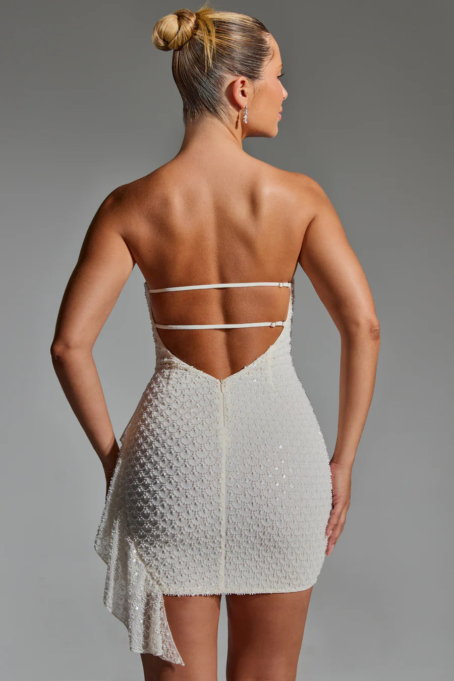 Dam Klänning Asymmetrisk Off-Shoulder Polyester Mini-4