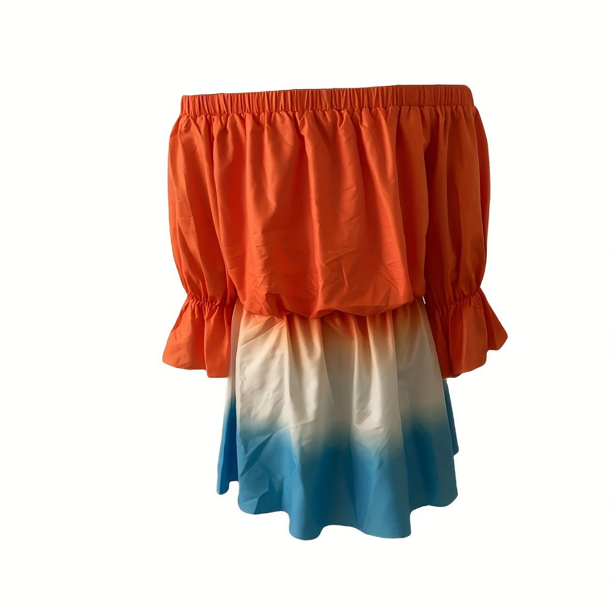 Kvinnors A-Linjeformad Klänning Off-Shoulder Elastisk Midja Stretch Polyester-5