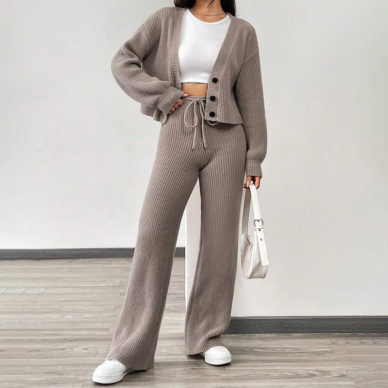 Dam Loungewear Set Kort Kofta Elastiska Byxor Mjukt Material 2