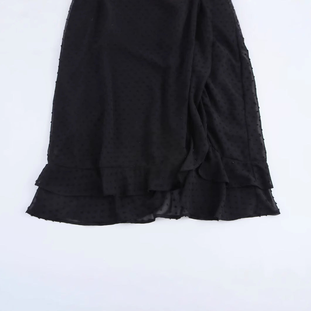 Damklänning V-ringad A-linjeformad Transparent Tyll 3