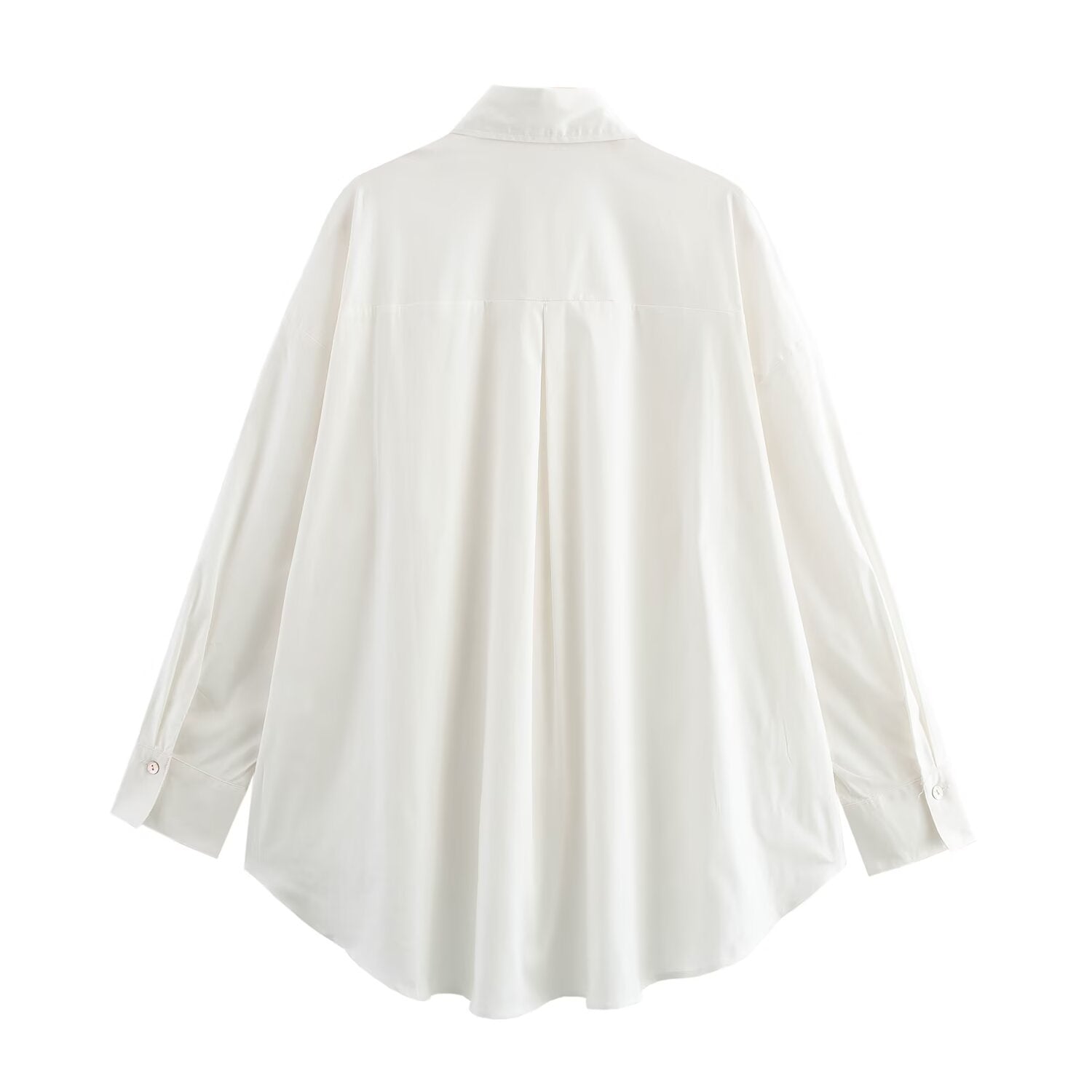 Herrskjorta Långärmad Monokrom Bomull med Borttagbar Krage-3