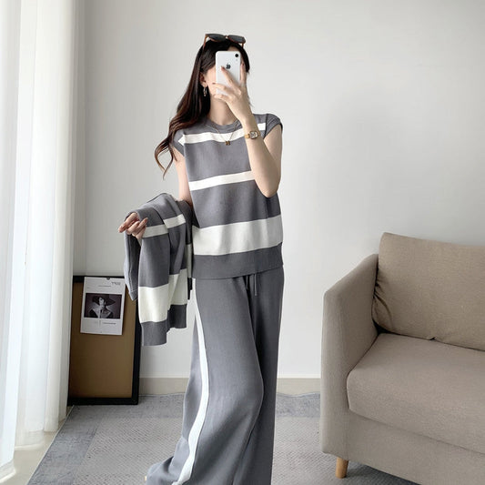 Dam Tre Dela Set Randig Akryl-1