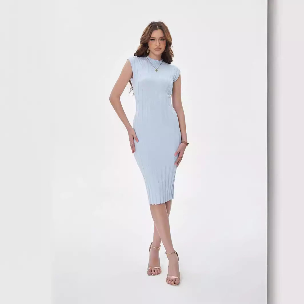 Fina Dam Klänningar Midi Klänning Tight Fit Polyester Ärmös-5