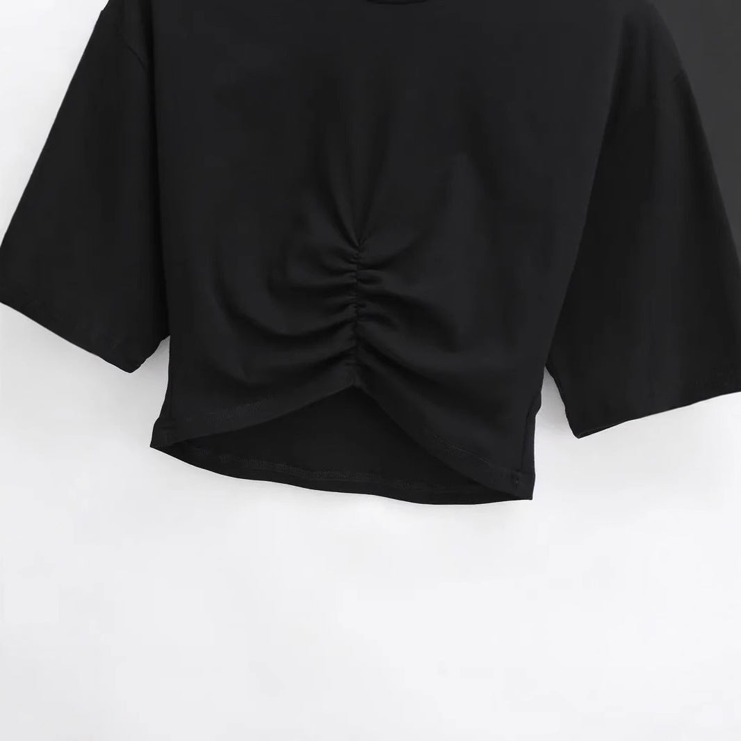 Kvinnor T-shirt Beskuren med Rüsch i Andningsmaterial 4