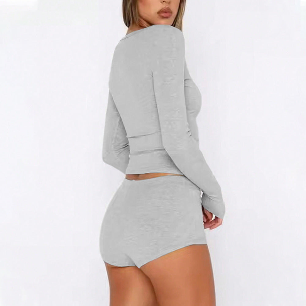 Herr Långärmad Set Minimalistisk Polyester-3