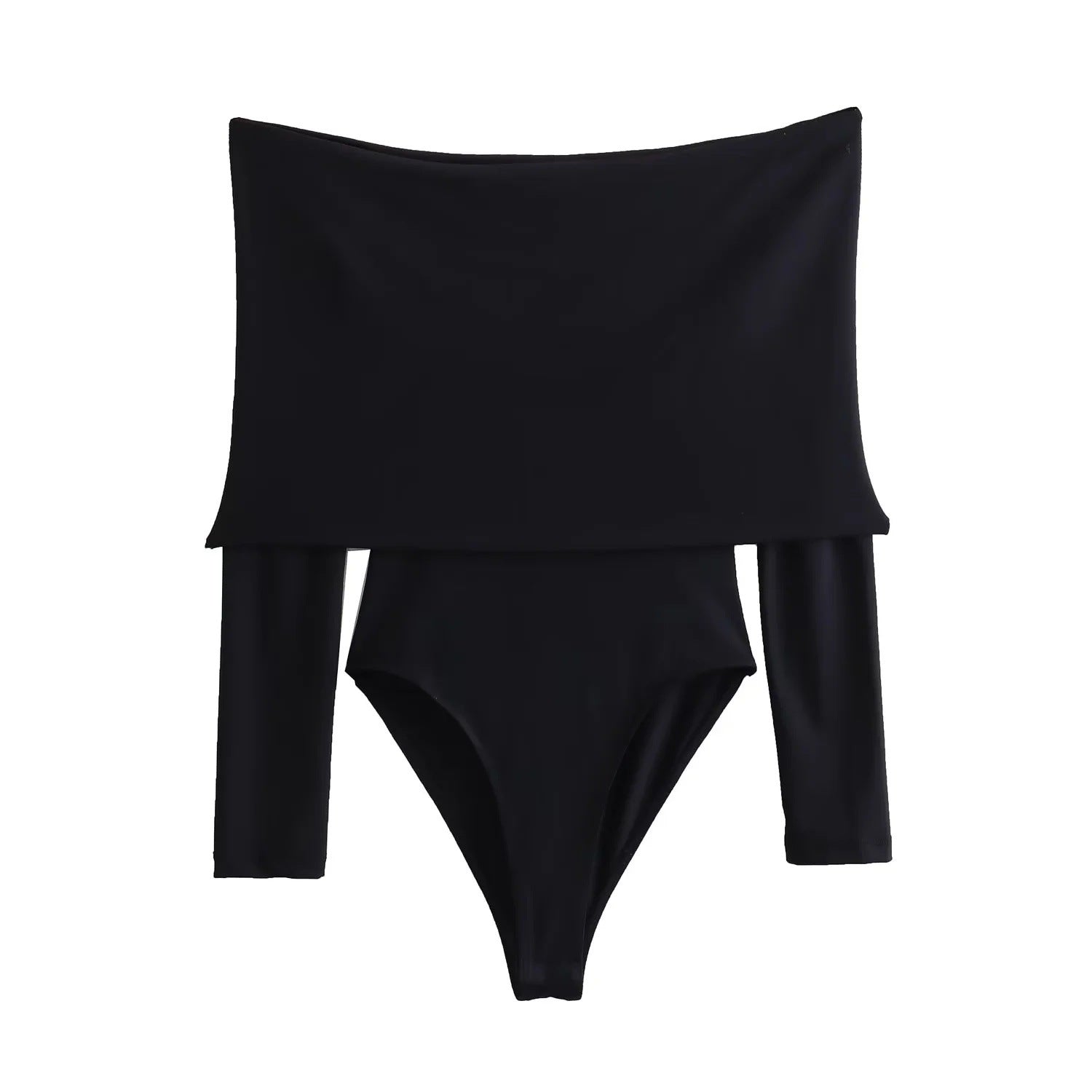 Kvinnors Bodysuit Utanför Axlarna med Långa Ärmar – Elastisk och Mångsidig, Perfekt för Vardag och Fest 6