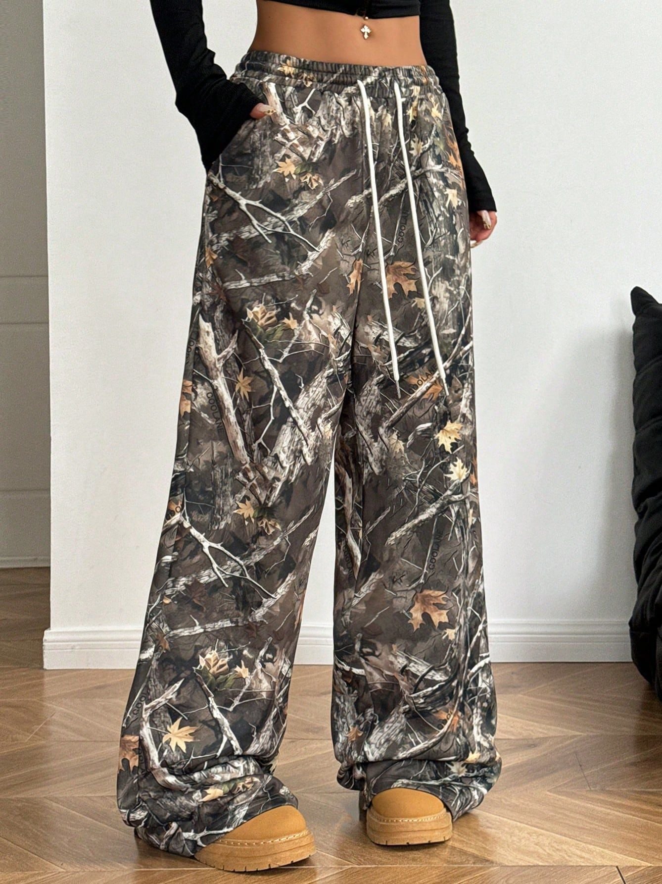 Variant image for Dam Fritidsbyxor Kamouflagestil Elastisk Midja 90% Bomull-1
