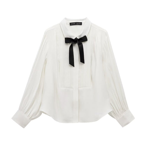 Dam Långärmad Skjorta Med Krage Polyester-1