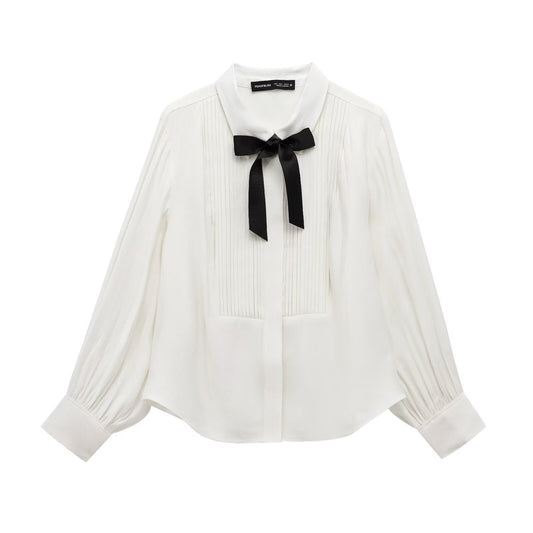 Dam LÄngÀrmad Skjorta Med Krage Polyester-1