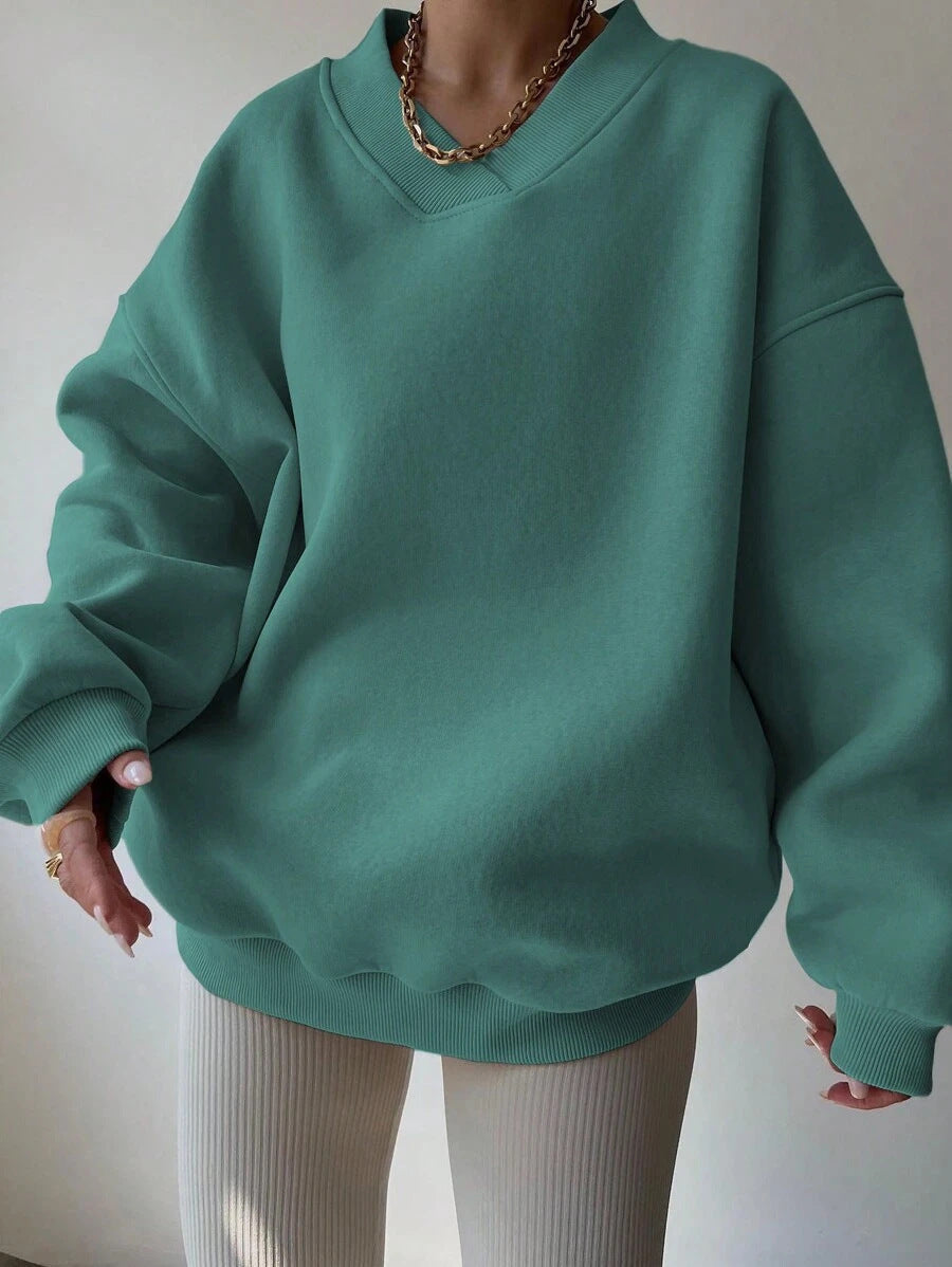 Variant image for Dam Långärmad Tröja Avslappnad Polyester Loose Fit-25