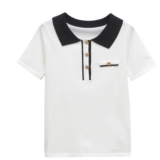 Kvinnors Poloshirt Modern Design Bomull Elegant Komfort 5