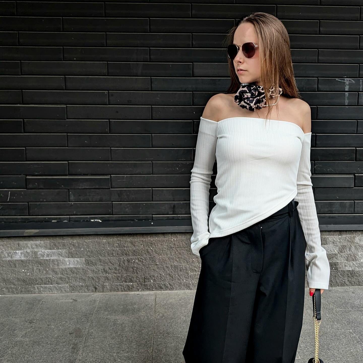 Dam Axelfri Topp Långa Ärmar Elastiskt Tyg 2