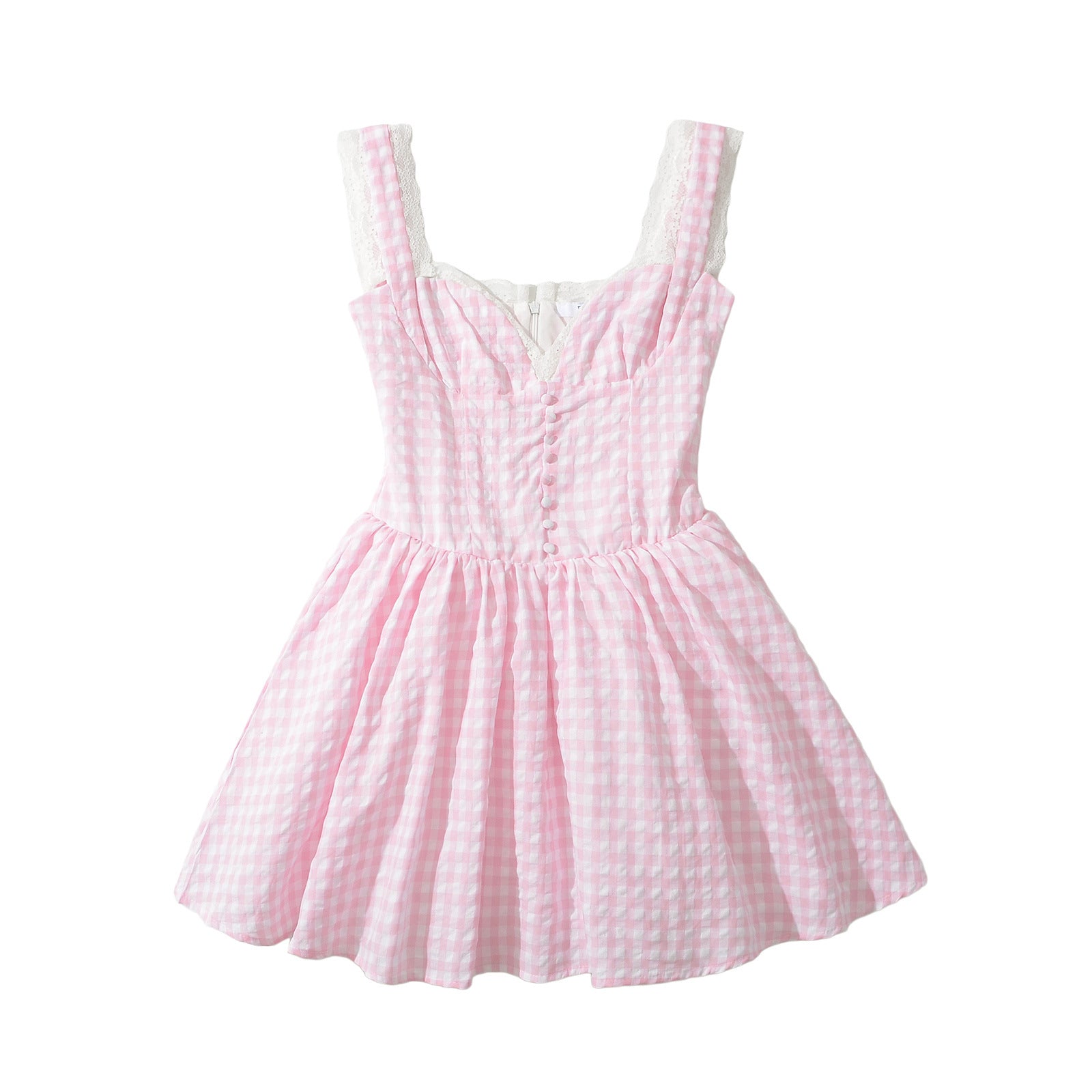 Dam Sommarklänning Voluminös Kjol Romantiska Detaljer Lätt Bomullsmix 5