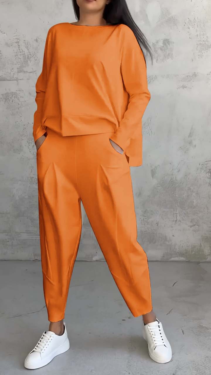 Harembyxor Dam i Urban Stil med Långärmad Topp, Polyester och Spandex, Fickor, Långa Byxor, S-5XL 10