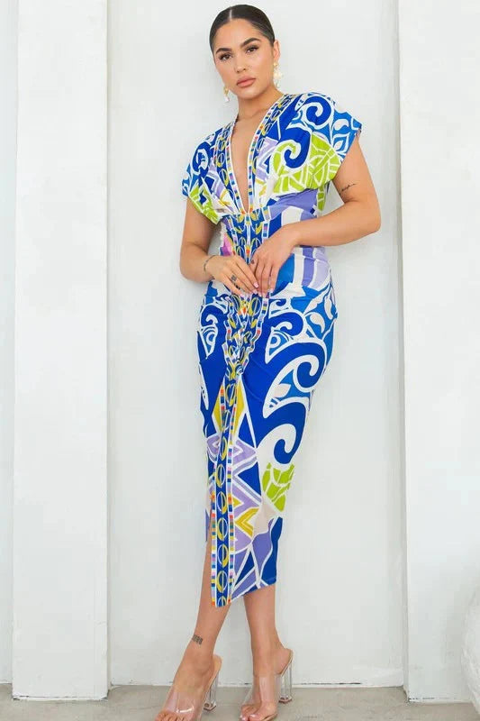 Fina Dam Klänningar Midi Bodycon Blommig Design Hållbart Material 9