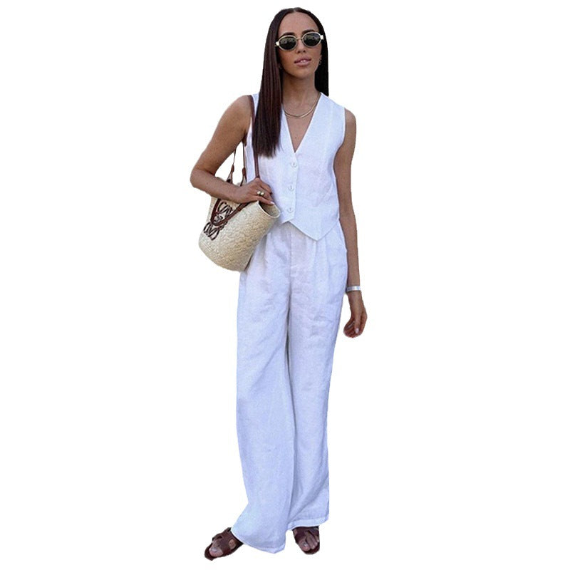 Variant image for Kvinnors Ärmlös Västbyxa Av Bomull Med Patchworkdetaljer-1