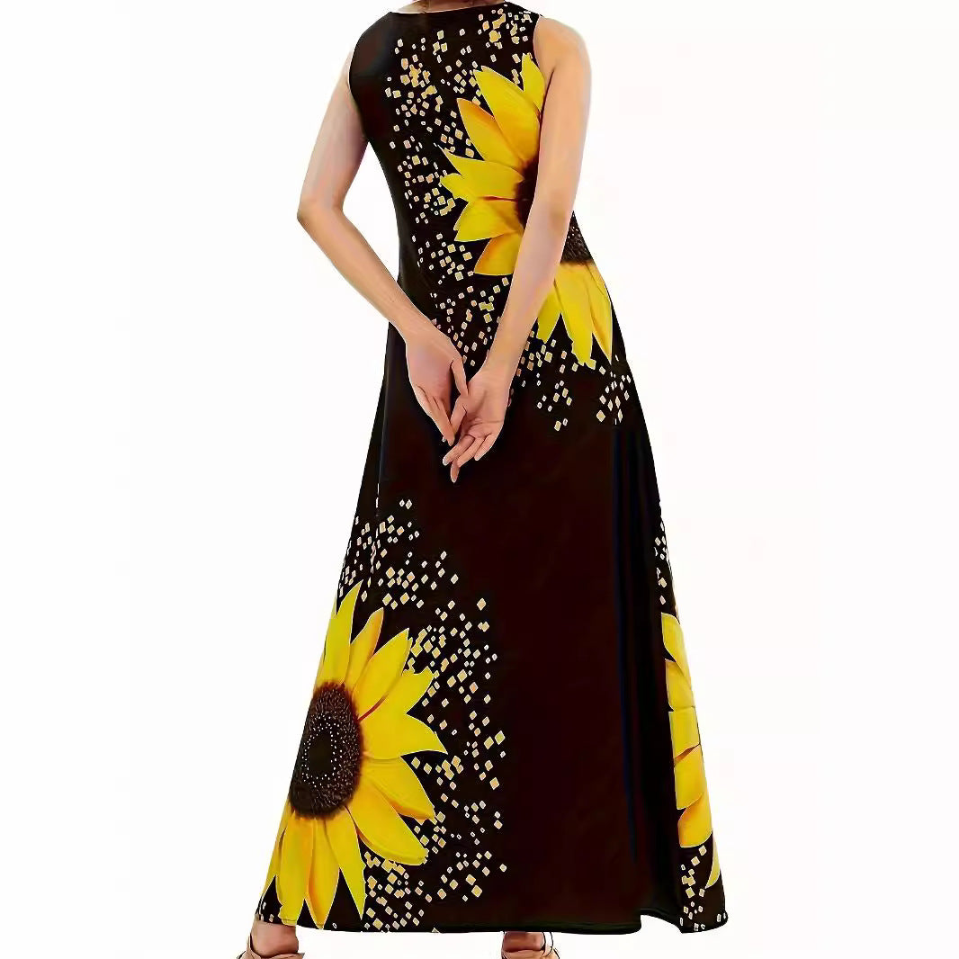 Dam Lång Kjol Bohemisk Vintage Stil Polyester 5