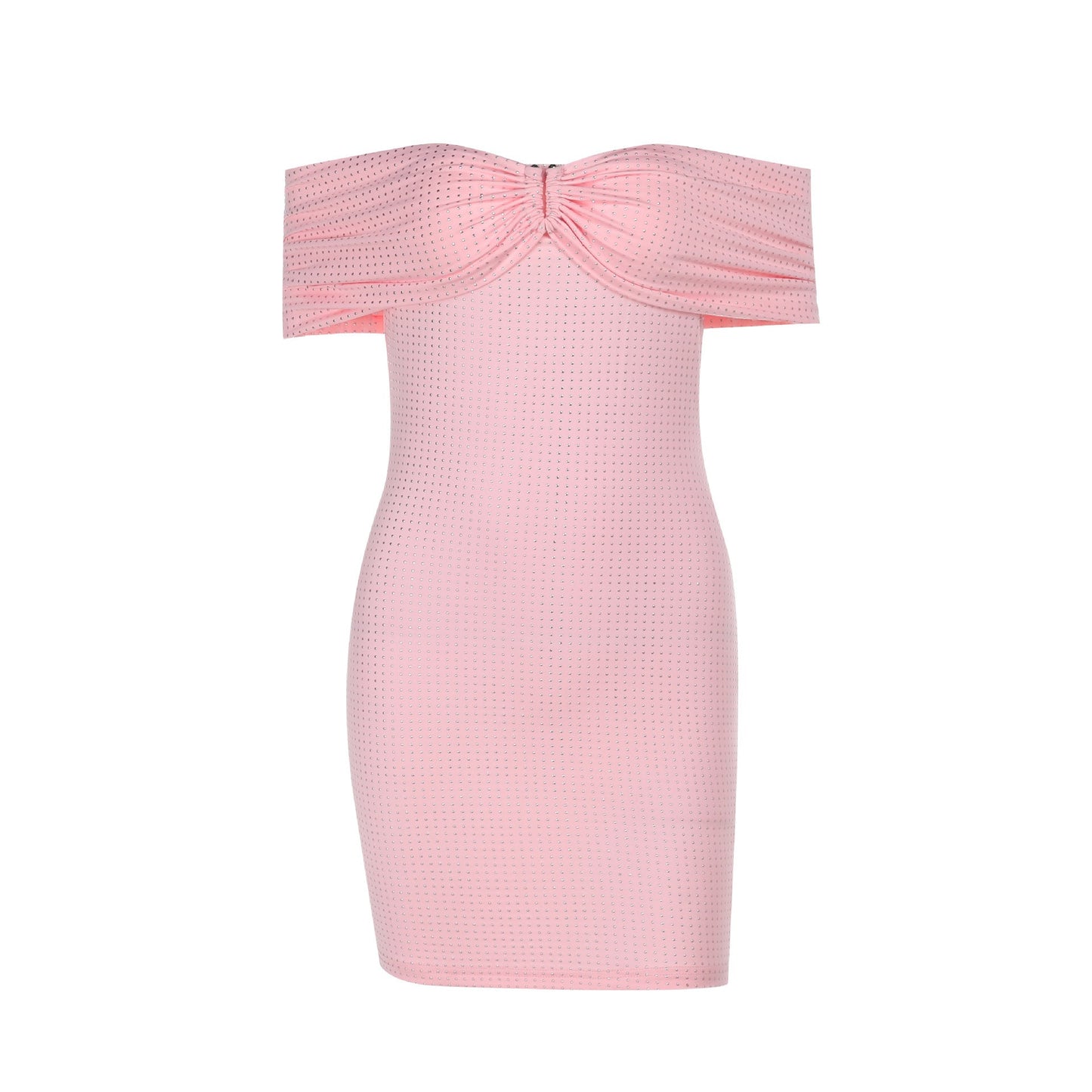 Kvinnors Glittrig Klänning Off-Shoulder Elastiskt Tyg Miniklänning 6